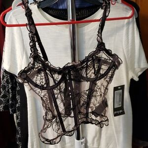 Nasty Gal Black Sheer Lace Bralette